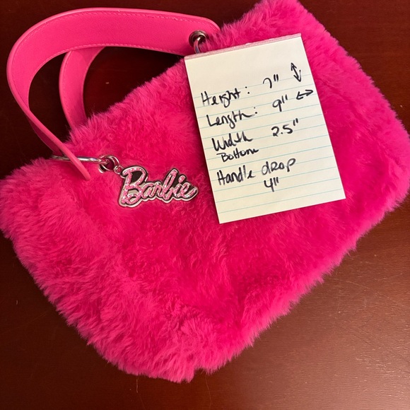 Barbie Mattel Y2K Purse Small Faux Fur Barbie Charm Snap Closure Purse - Picture 14 of 14